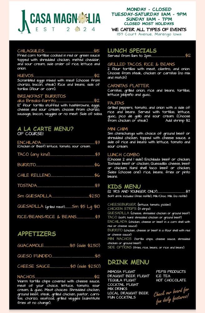 Casa Magnolia Menu image 2